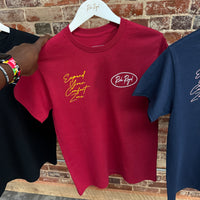 Script Oval Tee (CRIMSON/GOLD/WHITE)
