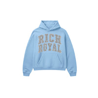 Jumbo Varsity Rhinestone Hoodie (BLUE)