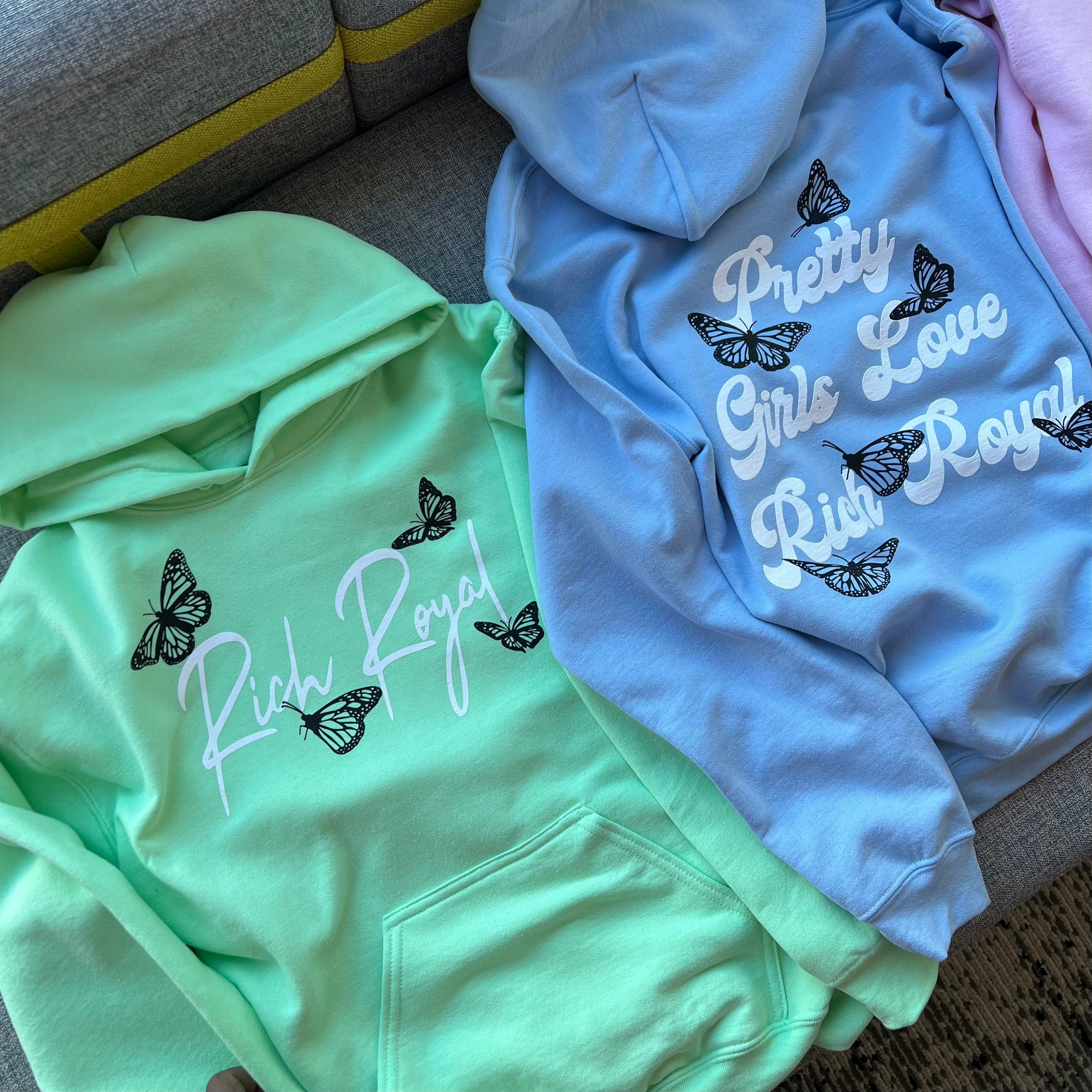 3 Hoodie Bundle PGLRR Butterfly BLUE MINT PINK