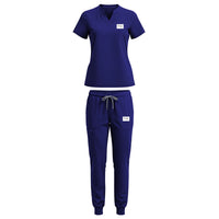 UNISEX: Scrub V-Neck + Jogger Set (NAVY)
