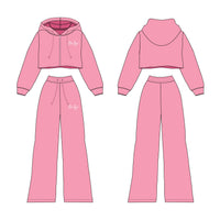 Crop Zip Jacket + Flare Pant Set (PINK)