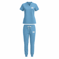 UNISEX: Scrub V-Neck + Jogger Set (CEIL BLUE)