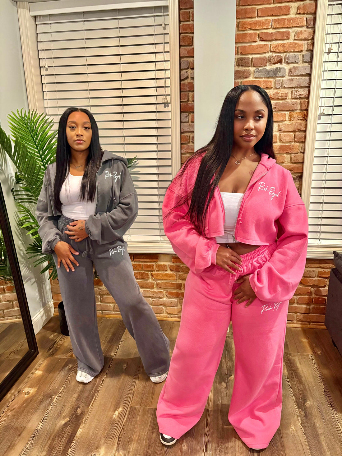 Crop Zip Jacket + Flare Pant Set (PINK)