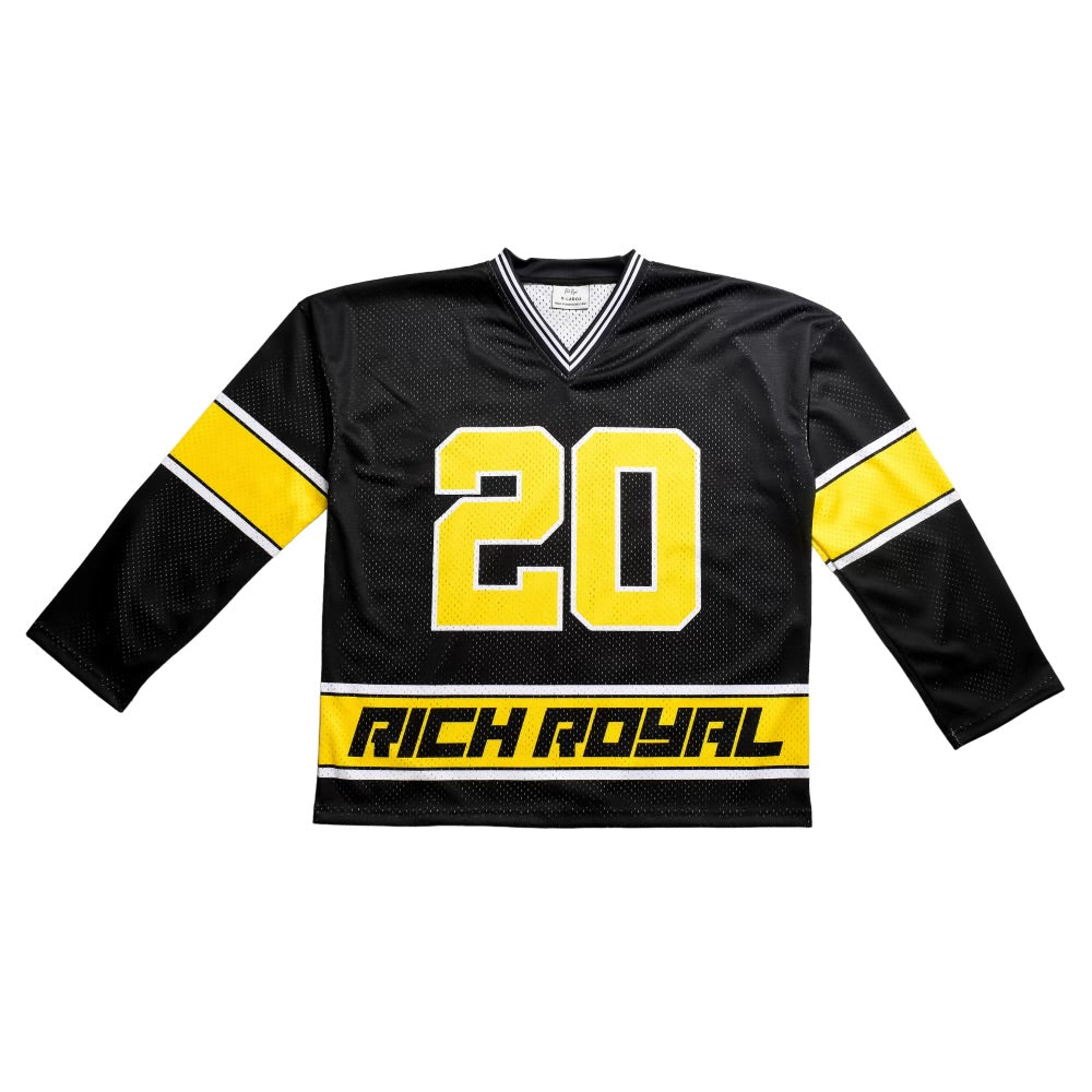 2018 Hockey Jersey (BLACK/YELLOW/WHITE)