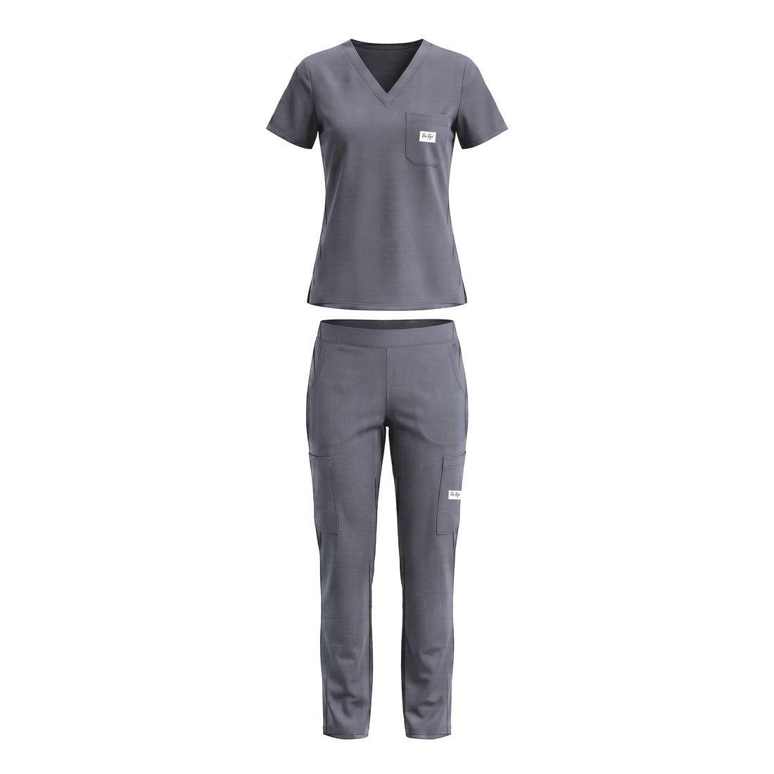 UNISEX: Scrub V-Neck + Straight-Leg Set (GREY)