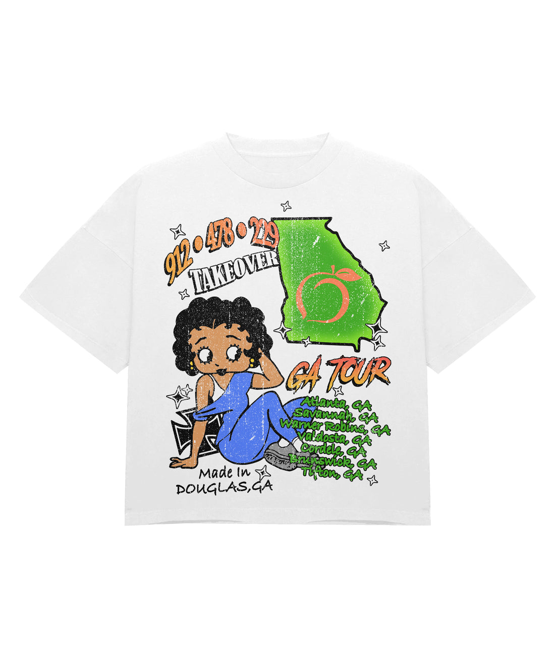 OVERSIZED: Georgia Peach Tee (WHITE)