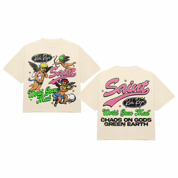 OVERSIZED: World Gone Mad Tee (CREAM)