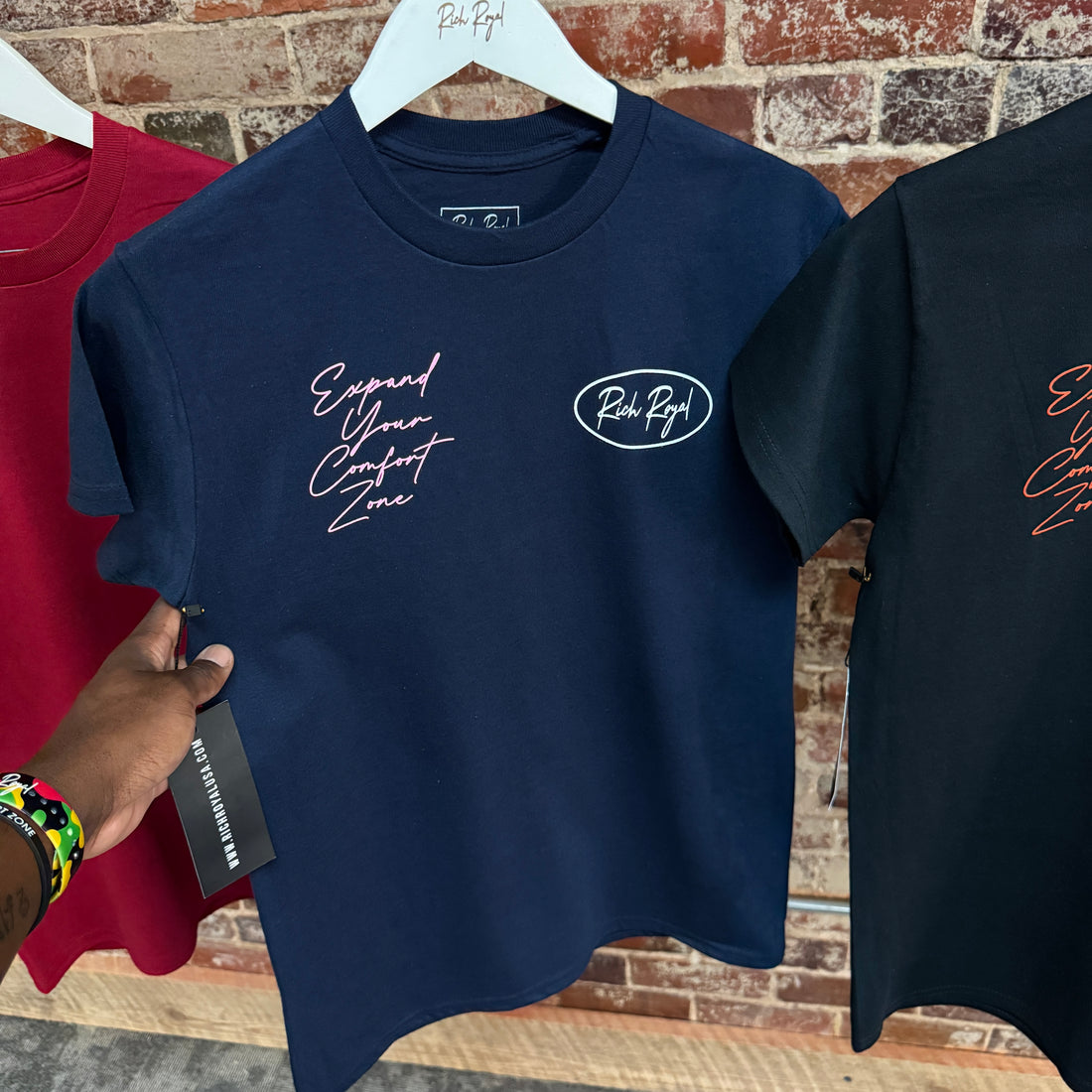 Script Oval Tee (NAVY/PINK/WHITE)