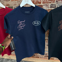 Script Oval Tee (NAVY/PINK/WHITE)