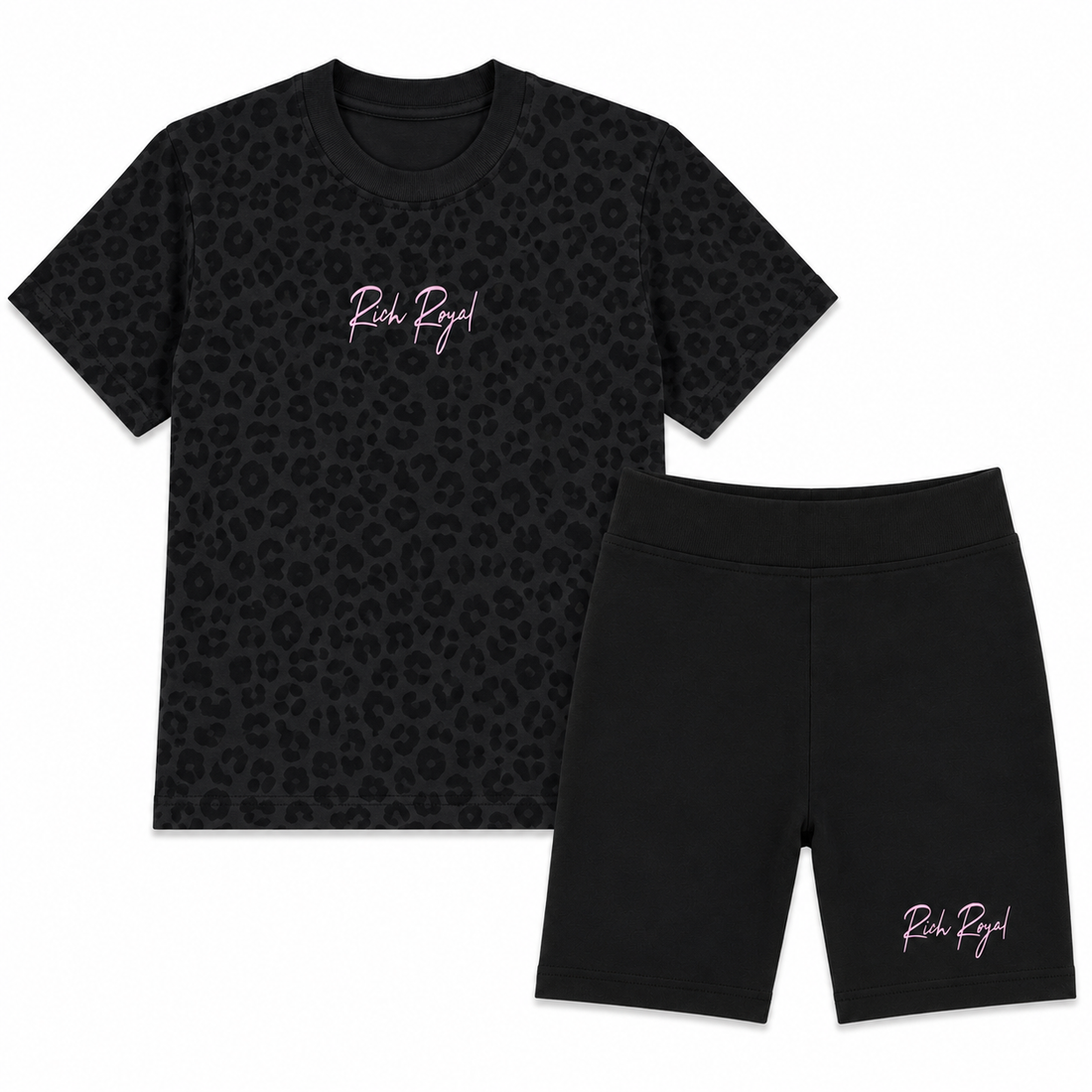 TODDLER: Biker Short Set (LEOPARD/BLACK)
