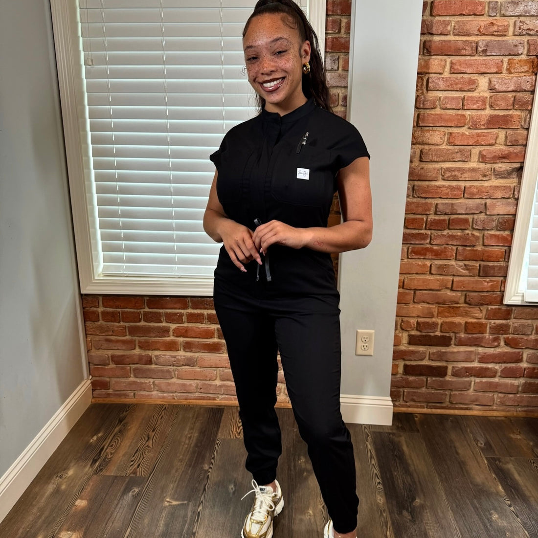 WOMEN: Scrub Jumpsuit (BLACK)