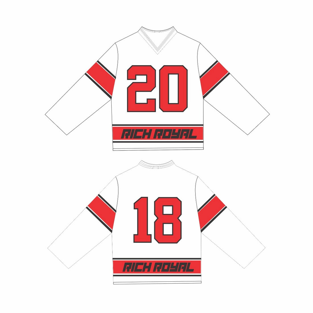[OVERSIZED] 2018 L/S Jersey (WHITE/RED/BLACK)