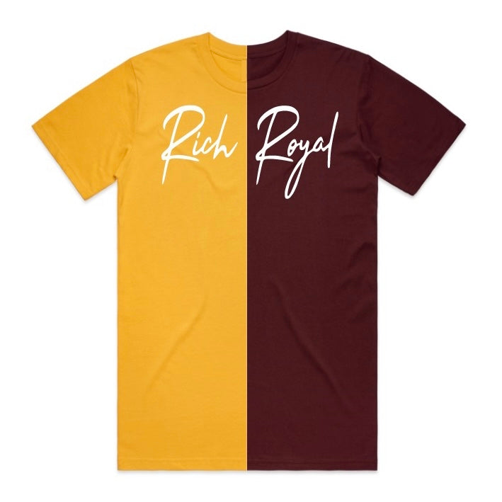 Split Tee (MAROON/GOLD)
