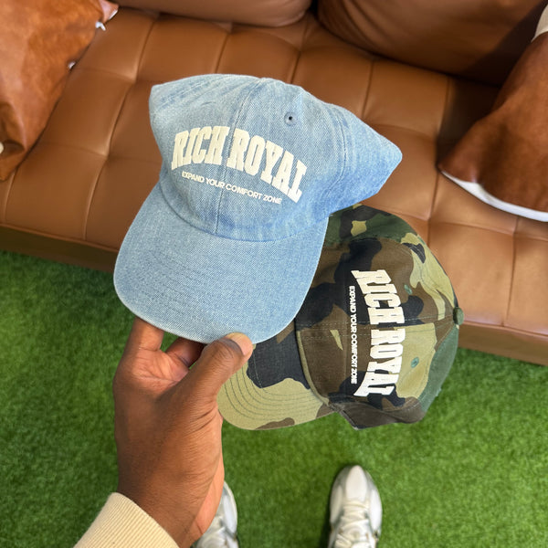 Varsity Slogan 'Strapback' Hat (DENIM)