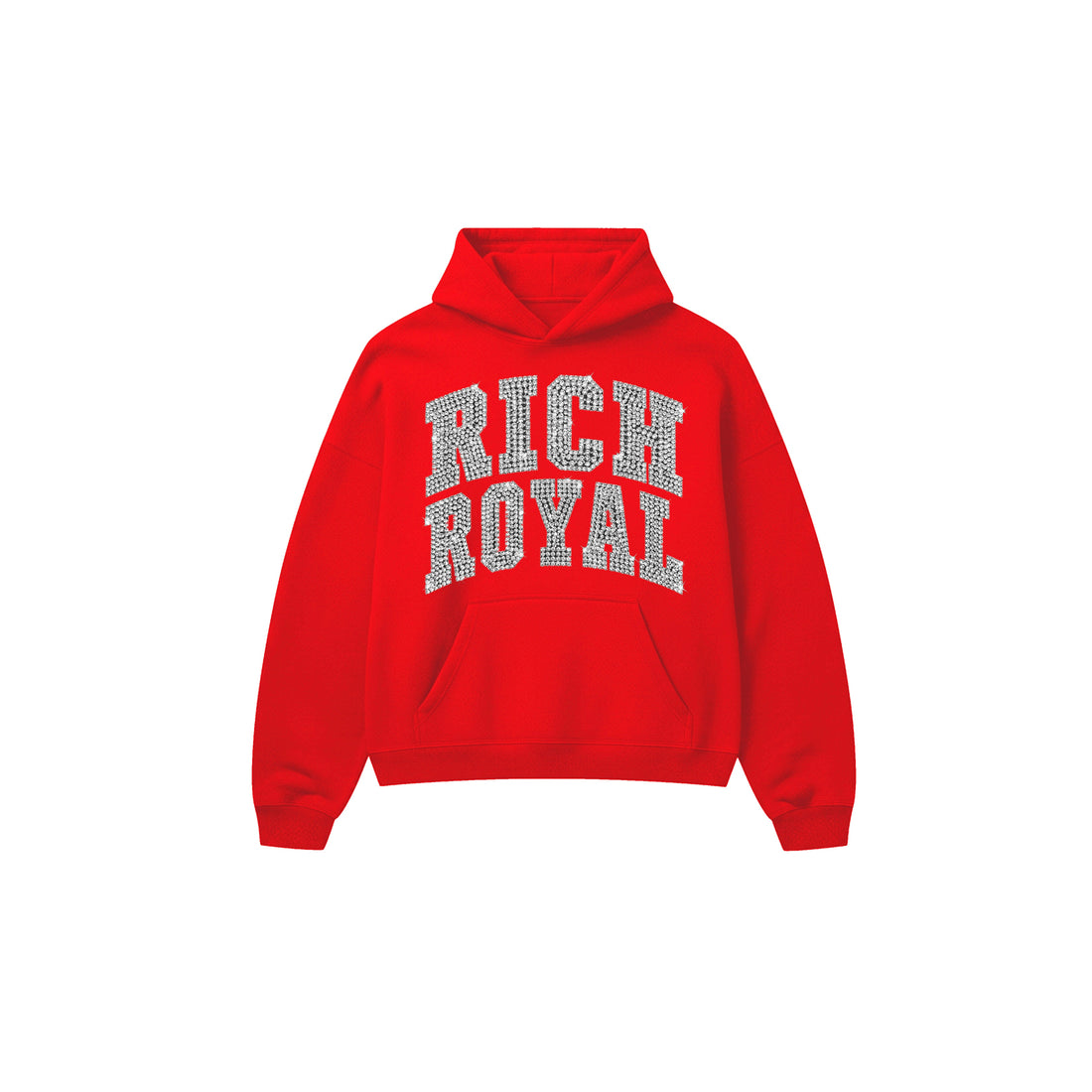 Jumbo Varsity Rhinestone Hoodie (RED)