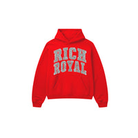 Jumbo Varsity Rhinestone Hoodie (RED)