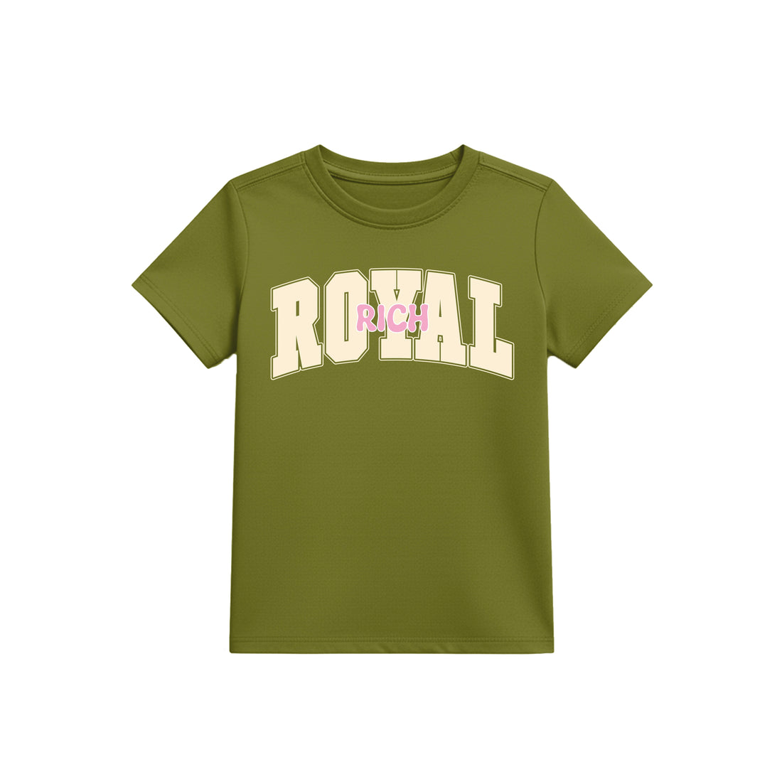 KIDS: Bubble Varsity Tee (ARMY/PINK/CREAM)