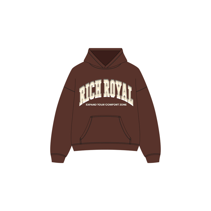Varsity Slogan Hoodie (CHOCOLATE/CREAM)