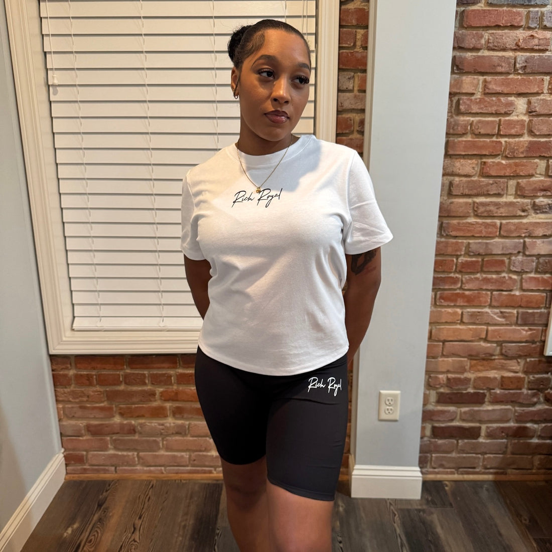 Boxy Tee + Biker Short (WHITE/BLACK)