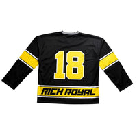 2018 Hockey Jersey (BLACK/YELLOW/WHITE)