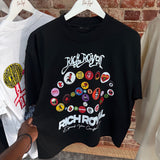 OVERSIZED: Peace Pins Tee (BLACK)