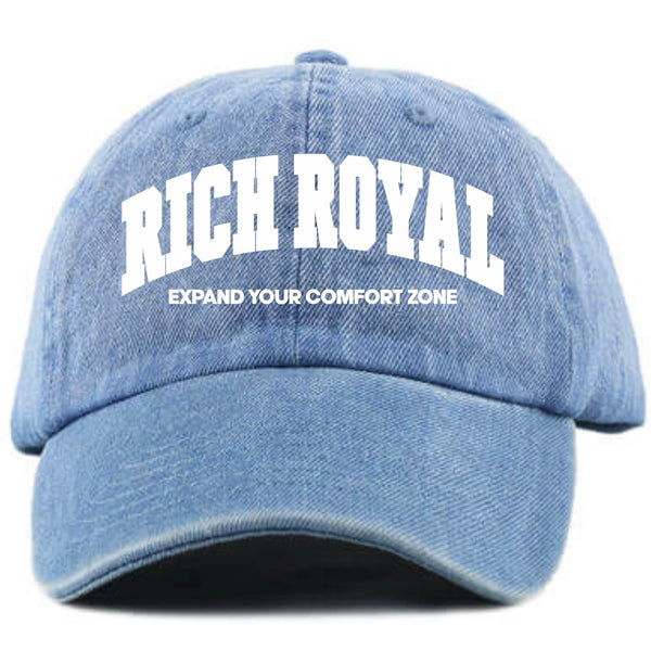 Varsity Slogan 'Strapback' Hat (DENIM)
