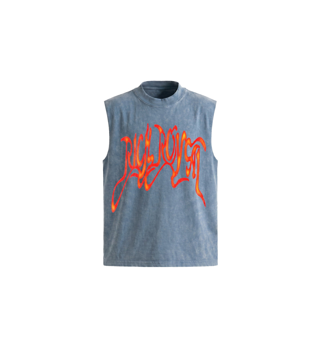 Burning Cursive Muscle Tee (FADED BLUE)