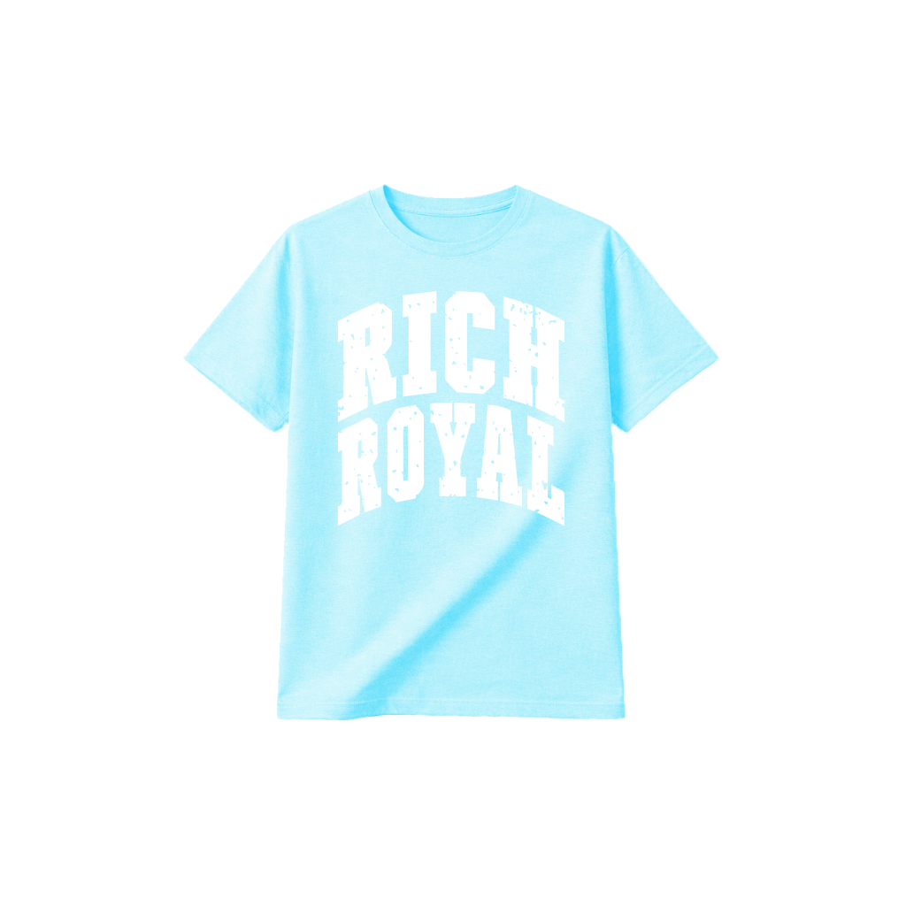 Jumbo Varsity Distress Tee (SKY/WHITE)