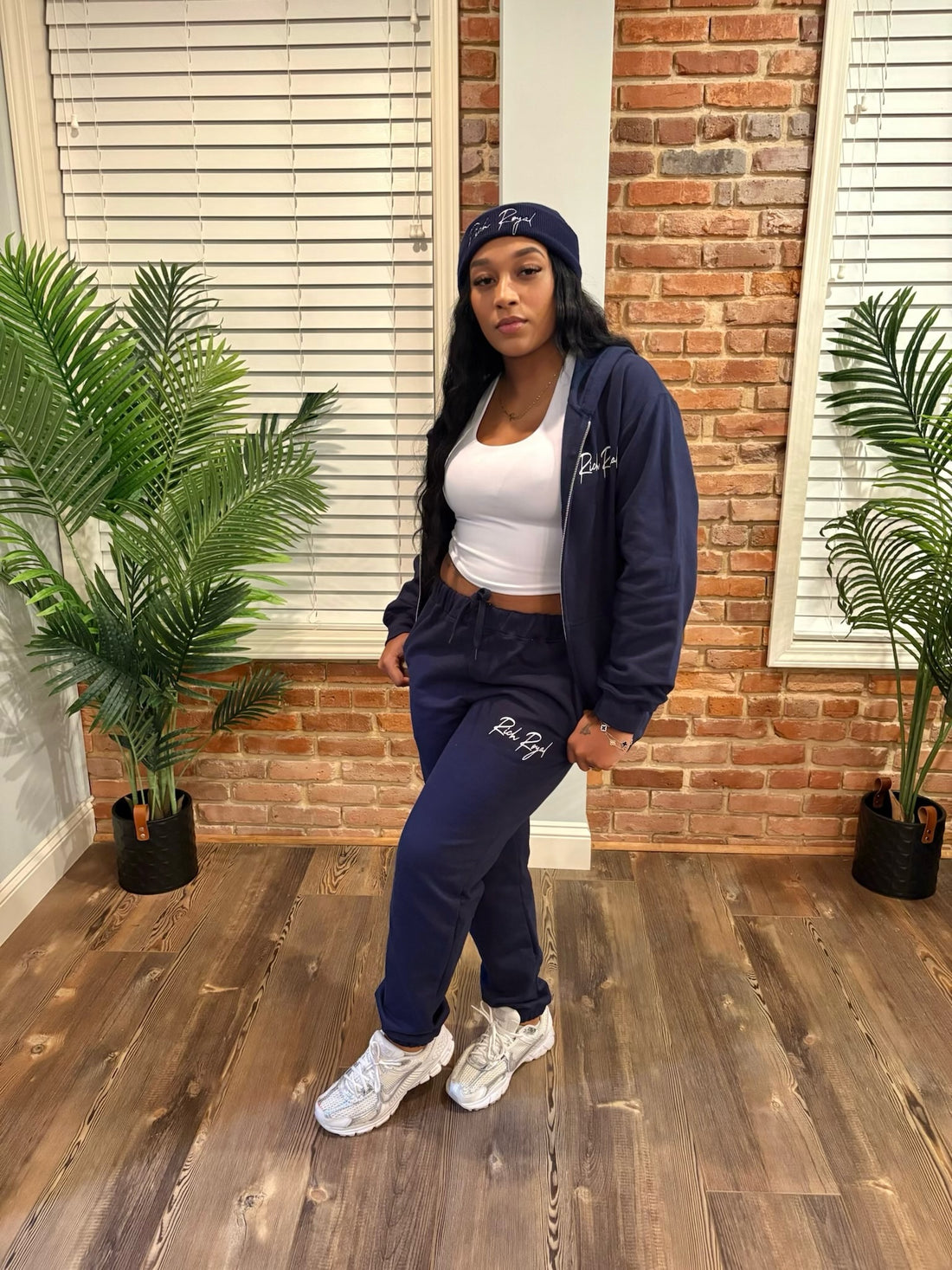 Classic Full-Zip Set (NAVY/WHITE)