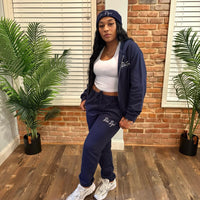 Classic Full-Zip Set (NAVY/WHITE)