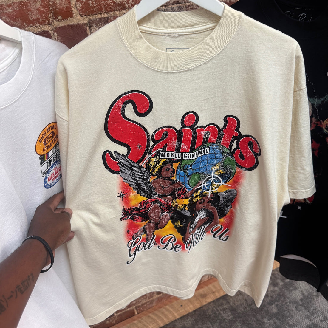 OVERSIZED: God Be With Us Tee (CREAM)