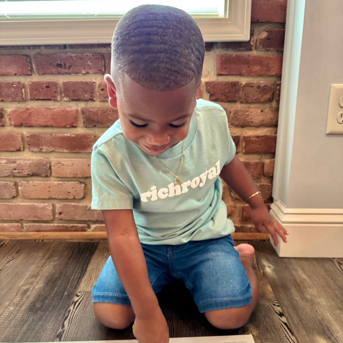 KIDS: Cooper Tee (SEAGREEN/WHITE-PUFF)