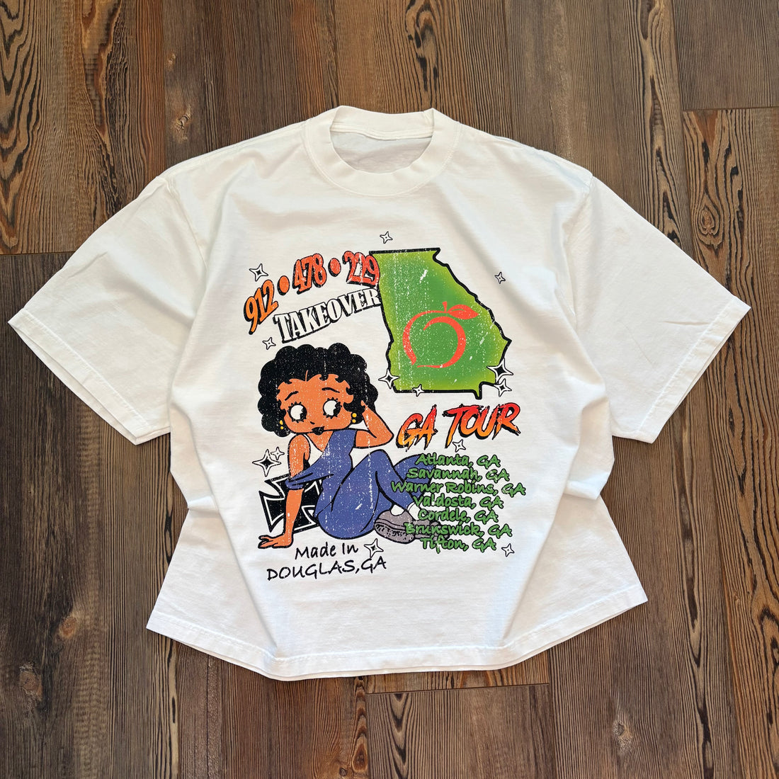 OVERSIZED: Georgia Peach Tee (WHITE)