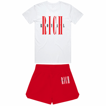 KIDS: Nirvana Tee + Short Set (WHITE/RED)