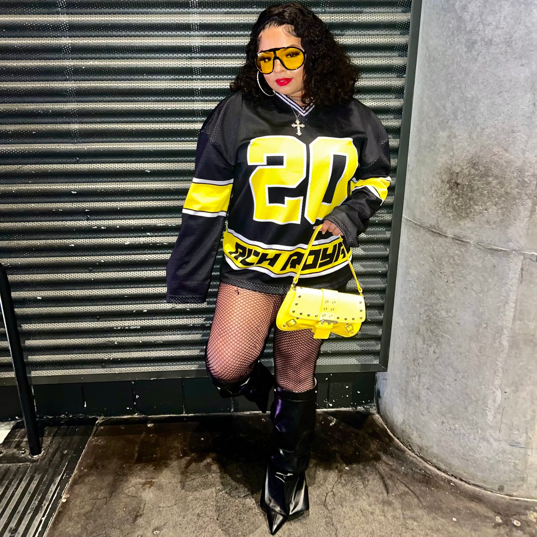 [OVERSIZED] 2018 L/S Jersey (BLACK/YELLOW/WHITE)