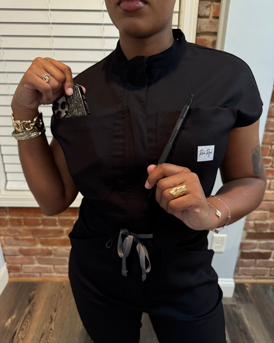 WOMEN: Scrub Jumpsuit (BLACK)