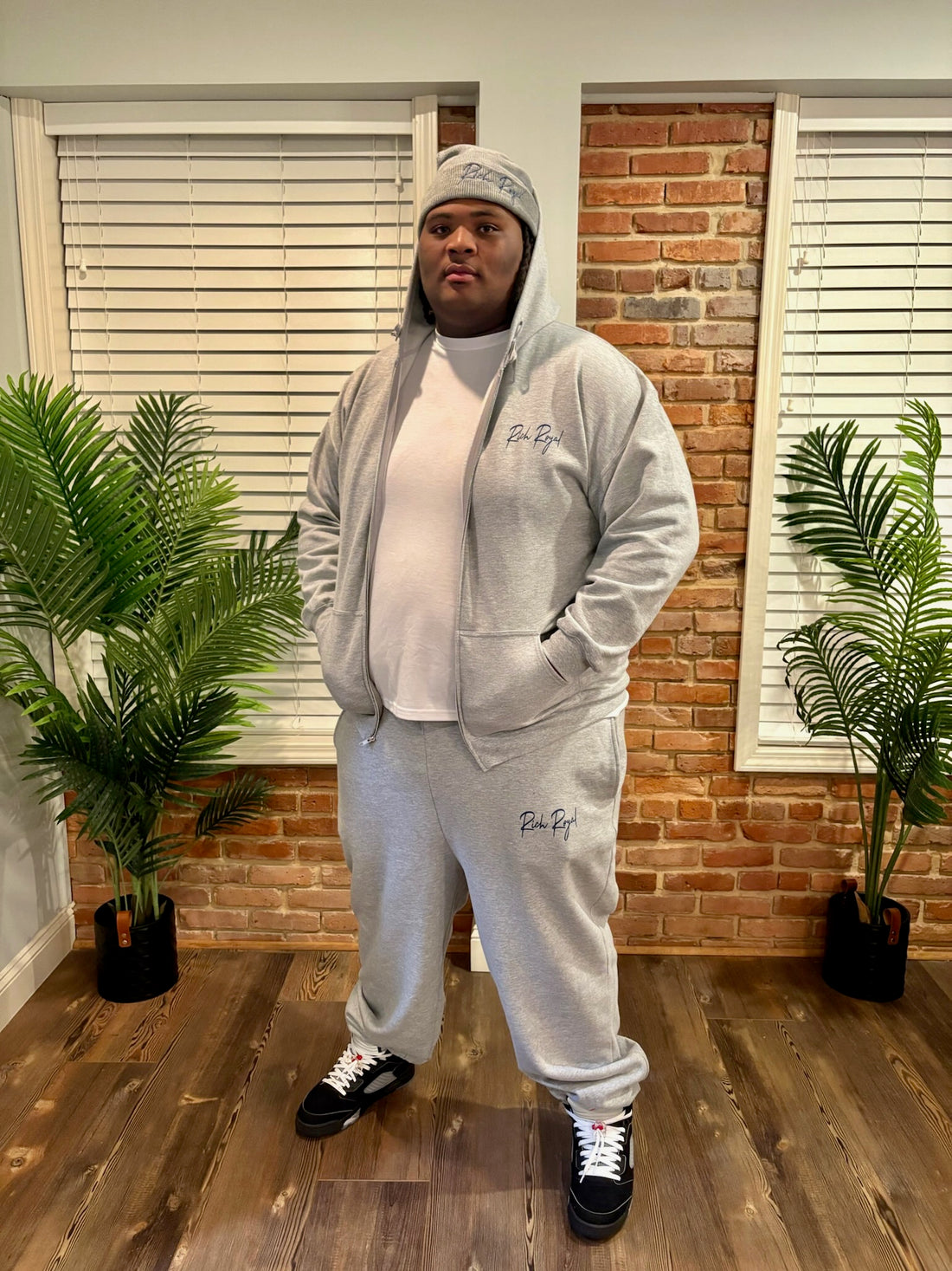 Classic Full-Zip Set (GREY/NAVY)