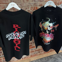 OVERSIZED: Broken Skulls Tee (FADED BLACK)