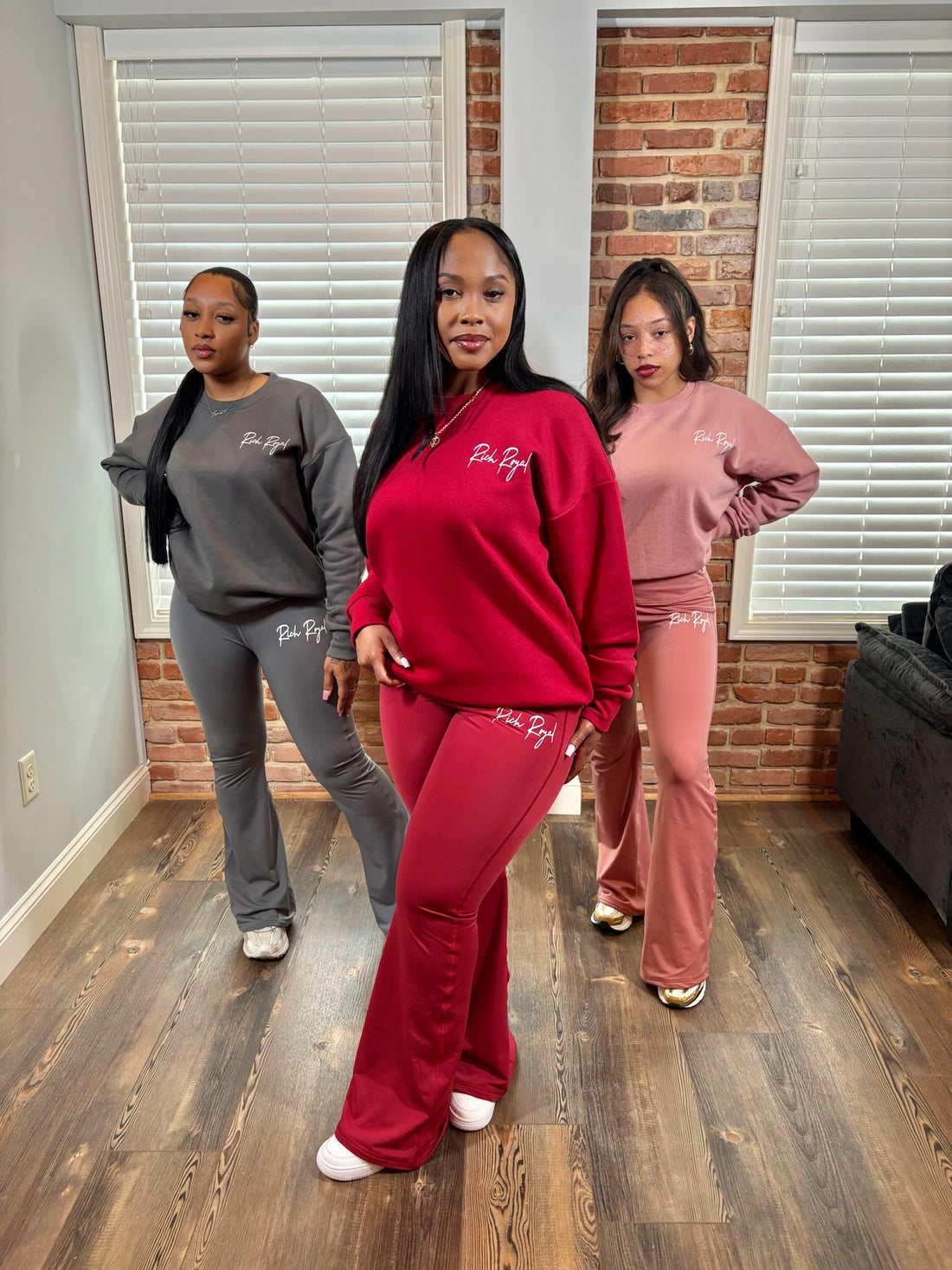 Oversized Crewneck + Flare Leggings (GREY)