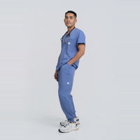 UNISEX: Scrub V-Neck + Jogger Set (CEIL BLUE)