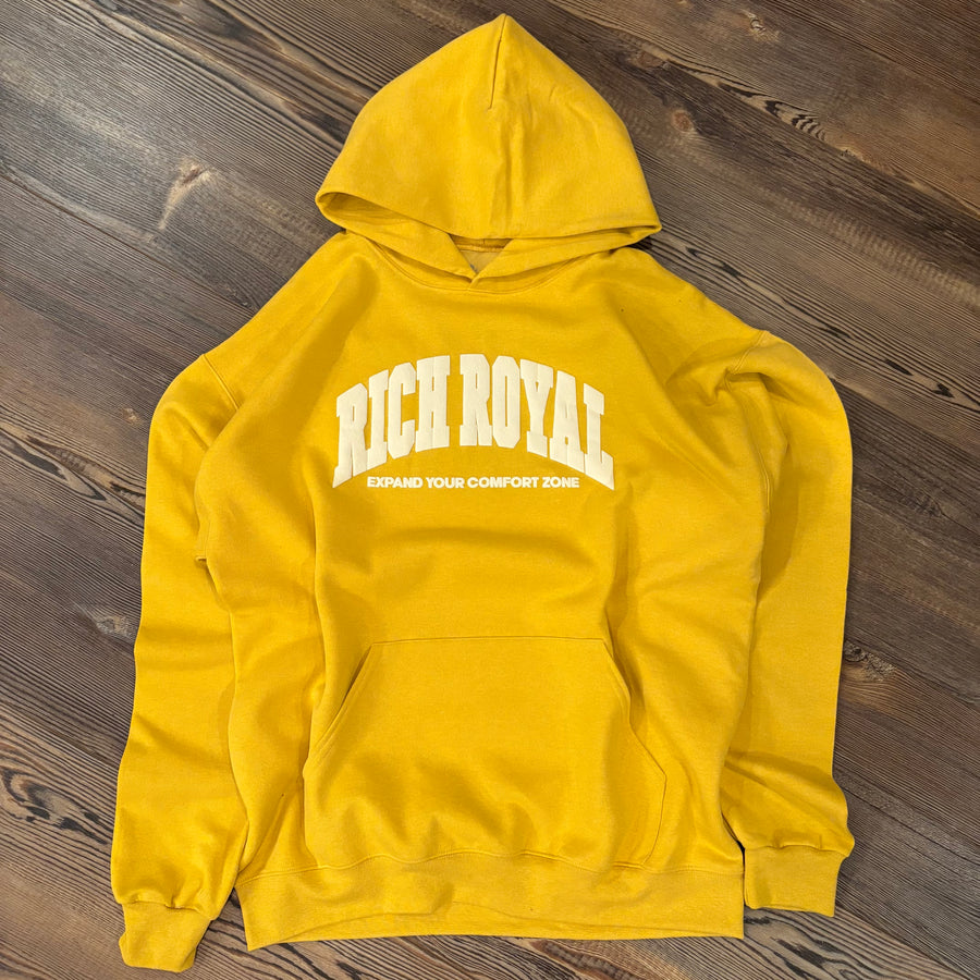 Varsity Slogan Hoodie (HONEY/CREAM)