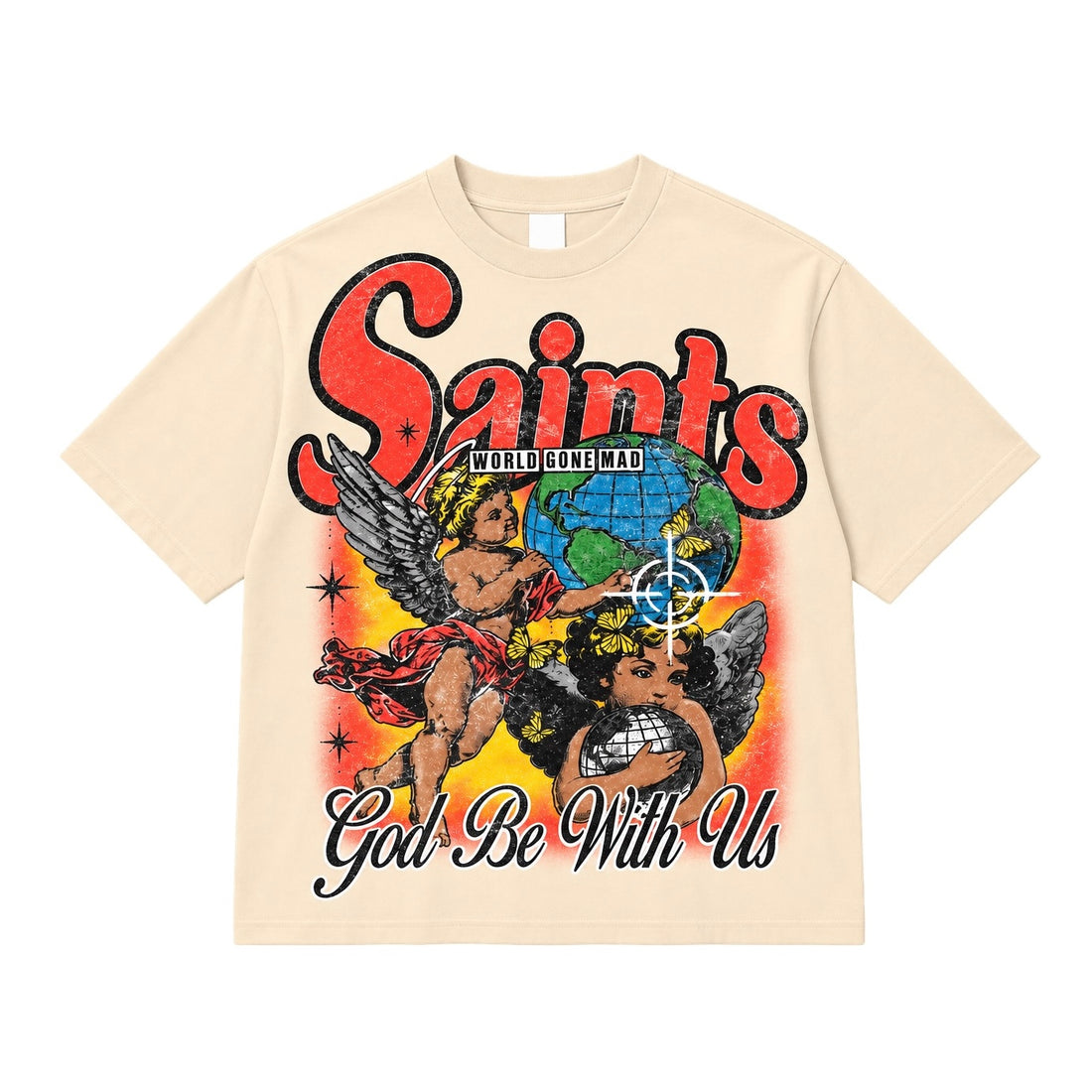 OVERSIZED: God Be With Us Tee (CREAM)