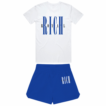 KIDS: Nirvana Tee + Short Set (WHITE/ROYAL)