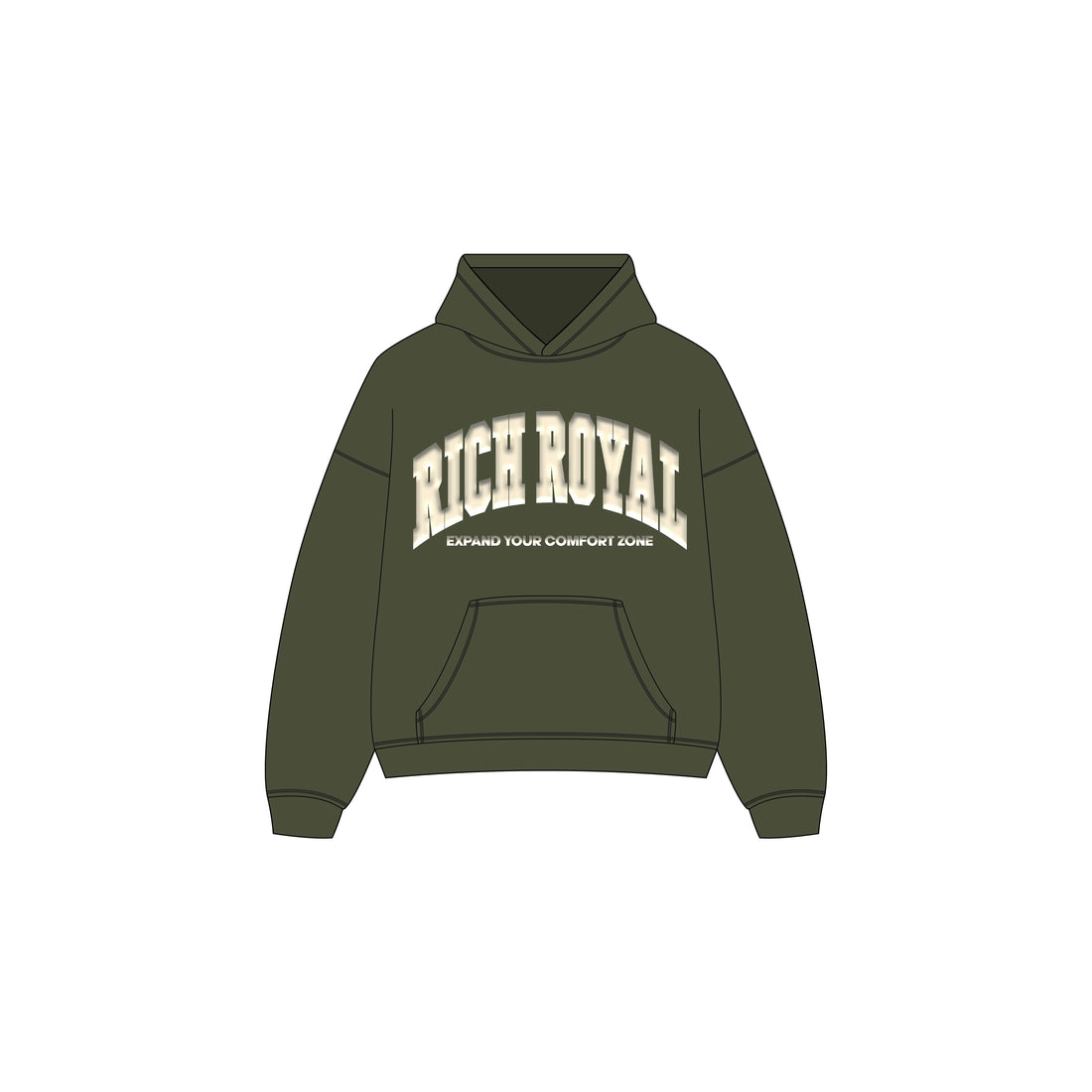 Varsity Slogan Hoodie (OLIVE/CREAM)