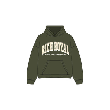 Varsity Slogan Hoodie (OLIVE/CREAM)