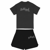 KIDS: Groovy Tee + Short Set (BLACK/BLACK)