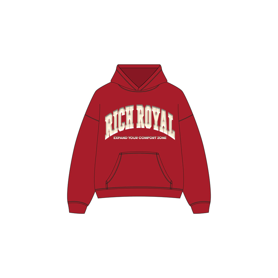 Varsity Slogan Hoodie (WINE/CREAM)