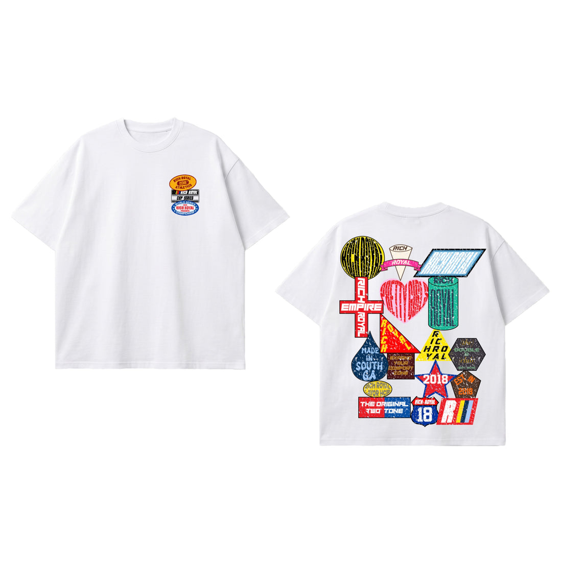 OVERSIZED: Multi-Shapes Tee (WHITE)