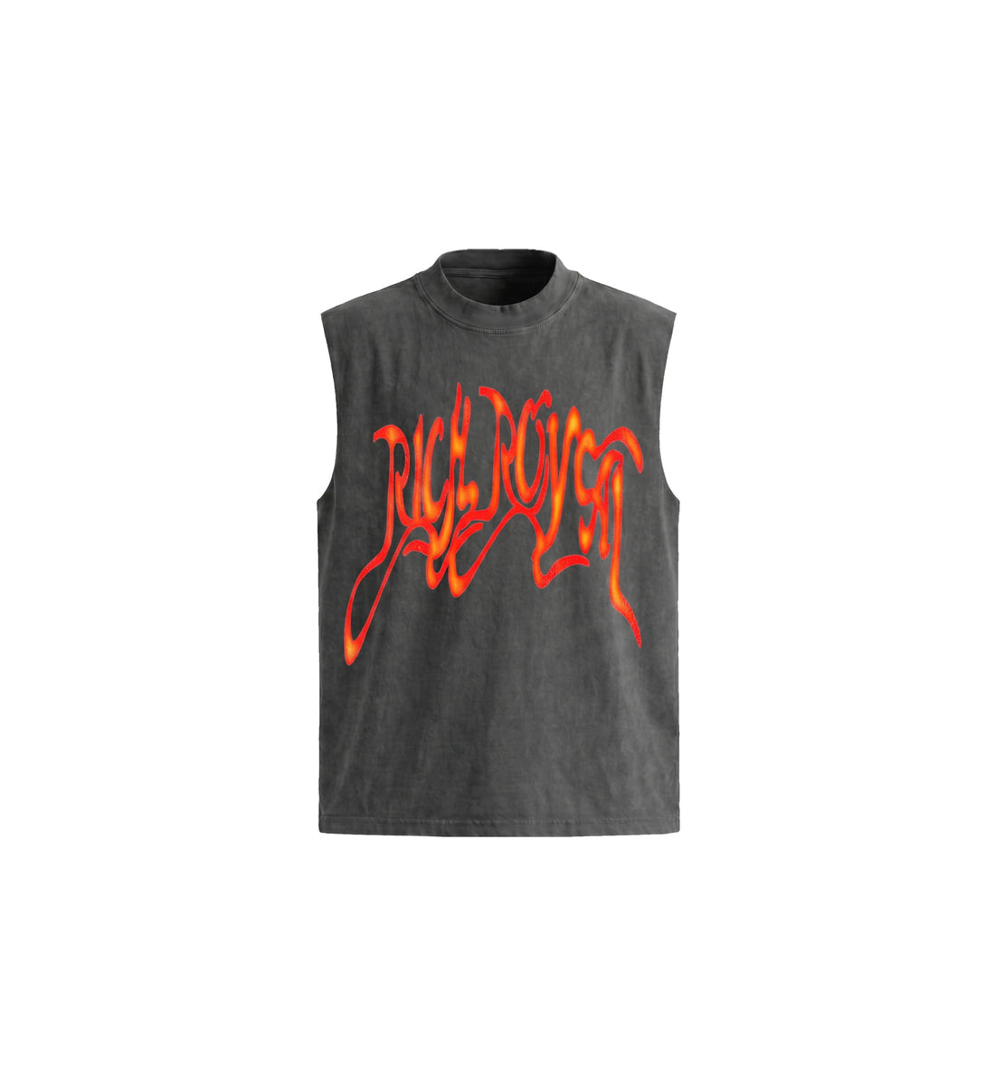 Burning Cursive Muscle Tee (FADED BLACK)