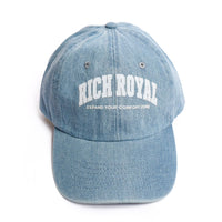 Varsity Slogan 'Strapback' Hat (DENIM)